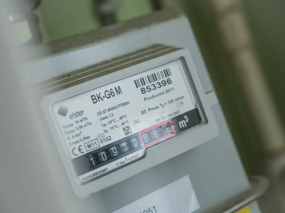 Electricity meter on a wall at home