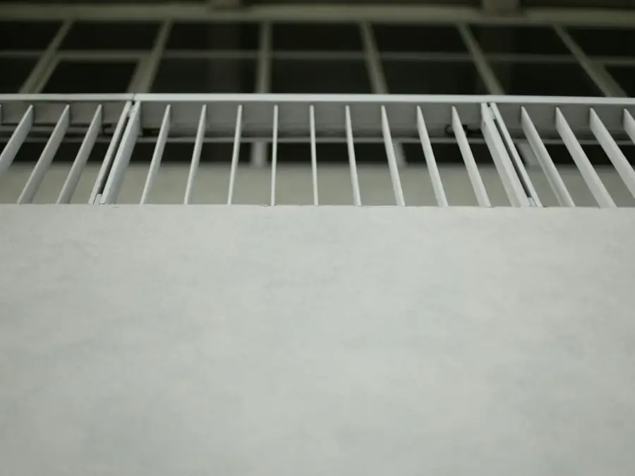 Close up of the air grille and louvres on an indoor unit