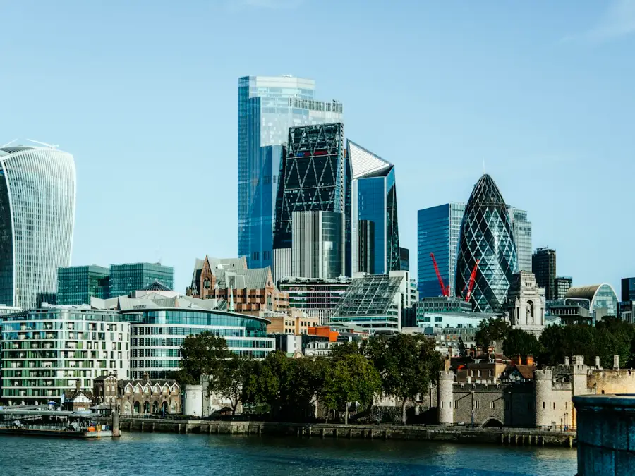 City of London skyline seen across the river