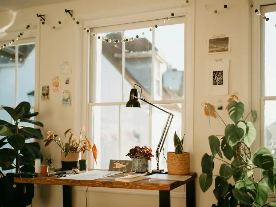 Quiet study room kept cool by a wall-mounted indoor unit above the bookshelves